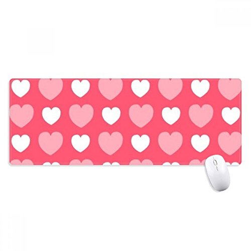 beatChong Valentinstag Rosa-weißes Herz Spots Griffige Mousepad Große Erweiterte Spiel Büro titched Kanten Computer-Mat Geschenk von beatChong