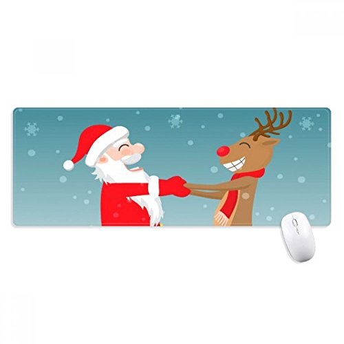 beatChong Weihnachten Weihnachtsmann Elk Festival Griffige Mousepad Große Erweiterte Spiel Büro titched Kanten Computer-Mat Geschenk von beatChong