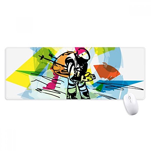 beatChong Wintersport Freestyle Ski Illustration Griffige Mousepad Große Erweiterte Spiel Büro titched Kanten Computer-Mat Geschenk von beatChong