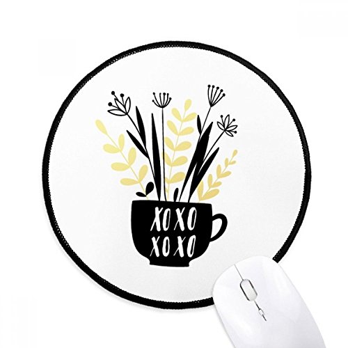 beatChong XOXO Blumenvase Quote Art Mousepad runde Schwarze genähte Rand Mat Nicht Beleg-Spiel von beatChong