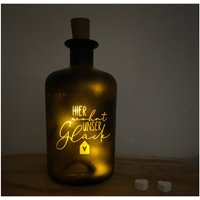 Led-Flasche Mit Gravur, Schwarze Dekoflasche Persönlicher Note, Personalisierte Apothekerflasche von HerzWerkeManufaktur