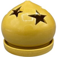 Gelber Keramikstern, Bedeckt Mit Votivkerze Und Weihrauchbrenner, Made in Marokko, Handgefertigt Gelber Keramikstern, Bedeckt Mit Votivkerze Und Weihrauchbrenner, Made in Marokko, Handgefertigt von beatriceupholsteryny