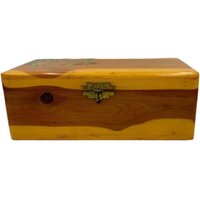 Vtg Holz Klappbox, Mutter Watkins Glen Cedar Box, Messingriegel 10 Zoll Landhaus Americana von beatriceupholsteryny
