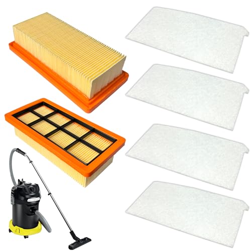 Beaufan 2 Pack KFI 7420 Flachfaltenfilter & 4 Pack KFI 7520 Luftfilter Kompatibel mit Kärcher 1.629-731.0 AD4, AD4 Premium Aschesauger von beaufan