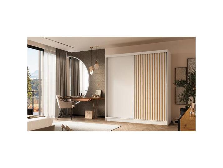 Schiebetürenschrank mit Lamellen HELIOS II Weisseiche Artisan, 200 Cm Schiebetürenschrank mit Lamellen HELIOS II Weisseiche Artisan, 200 Cm von beautysofa