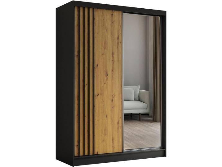 Schiebetürenschrank mit Spiegel NELA Nein, Schwarzeiche Artisanschwarz, 150 Cm von beautysofa