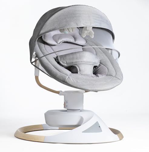bebe2luxe EMY: Babywippe/elektrische Babywippe, Holzoptik, natürliche Schaukelbewegung, 360°-Drehung, Bluetooth, Fernbedienung (grau) bebe2luxe EMY: Babywippe/elektrische Babywippe, Holzoptik, natürliche Schaukelbewegung, 360°-Drehung, Bluetooth, Fernbedienung (grau) von bebe2luxe