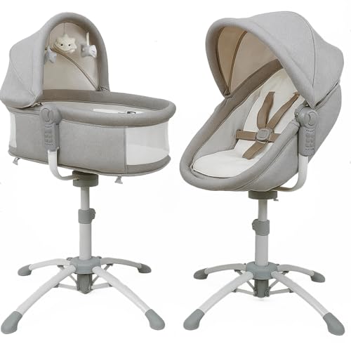 bebe2luxe Louna : Multifunktionale Wiege Baby (ELEKTRISCHE BABYSCHAUKEL, HOCHSTUHL,BABYWIPPE) (Gray) von bebe2luxe