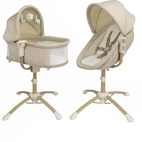 bebe2luxe Louna : Multifunktionale Wiege Baby (ELEKTRISCHE BABYSCHAUKEL, HOCHSTUHL,BABYWIPPE) (Beige) von bebe2luxe