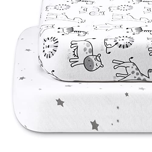 Beberoad Baby Spannbettlaken Kinder Spannbetttuch für Stubenwagen Beistellbett 2er Pack 132 x 71 x 18cm Baby Spannbetttuch für Mädchen Jungen 100% Baumwolle von beberoad