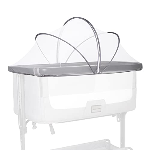 Beberoad Universal Moskitonetz für Babybett,Fliegengitter für Kinderbetten,Stabil Insektenschutz für Reisebett mit Reißverschluss,Dauerhaft Fliegennetz für Kinderbett,Beistellbett,96X55cm,Weiß von beberoad