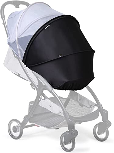 Beberoad 2 in 1 Reisebett Babywagen Mückennetz, Universal Baby Sonnensegel, Sonnenschutz & Insektenschutz für Kinderwagen/Buggys, UV-Schutz 50+, Weiß, 120cm von beberoad