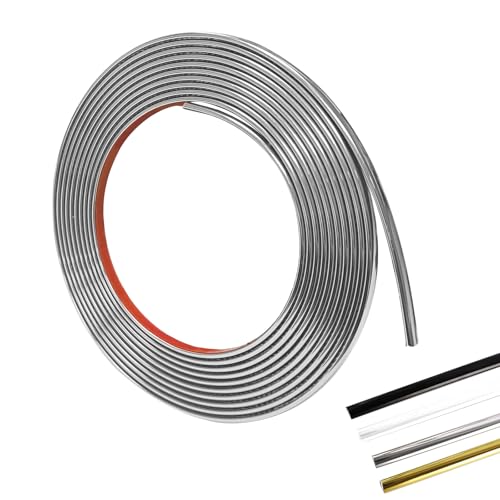 bechoanigel Zierleiste Selbstklebend, 5m x 8mm x 2.8mm PVC, Silber, Wand, Schrank, Badezimmer, Schlafzimmer bechoanigel Zierleiste Selbstklebend, 5m x 8mm x 2.8mm PVC, Silber, Wand, Schrank, Badezimmer, Schlafzimmer von bechoanigel