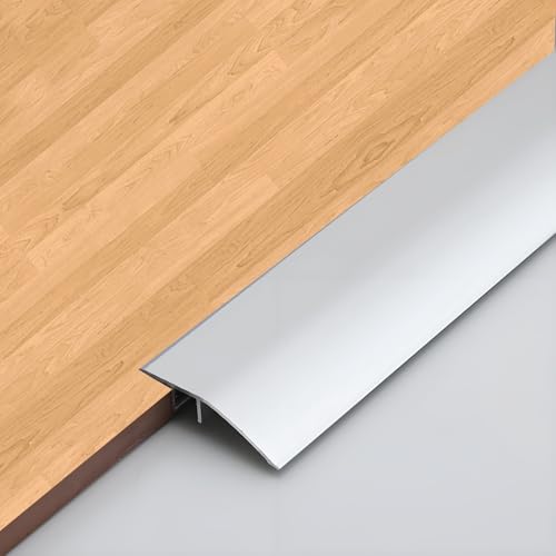 Aluminium-Bodenübergangsstreifen,0,9 m x 43 mm Aluminium Türschwellen Leiste, Selbstklebendes Übergangsprofil, Bodenübergangsleiste, Überbrücken die Höhenausgleich 8-15 mm von bechoanigel
