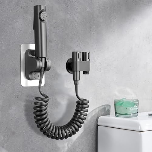 Bidet Handbrause,Toilettensprühgerät Dual-Modus (Jet/Stream),Handbrause Toilette set mit Sprühköpfe,Schläuche und Haken,Bidet Brause Geeignet Zum Waschen Von Toiletten,Bädern, Gärten und Balkonen von bechoanigel