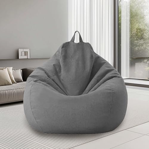 Sitzsack XL, Sitzsäcke Outdoor & Indoor, Bean Bag für Erwachsene, Nur Bezug (Keine Füllung), 100 x 120 cm Gaming Sitzsack (Dunkelgrau) von bechoanigel