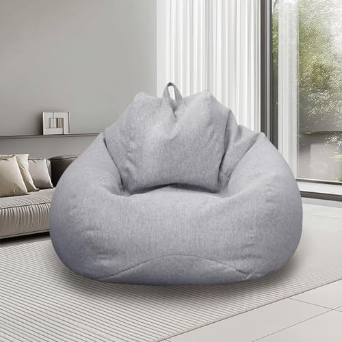 Sitzsack XL, Sitzsäcke Outdoor & Indoor, Bean Bag für Erwachsene, Nur Bezug (Keine Füllung), 100 x 120 cm Gaming Sitzsack (Hellgrau) von bechoanigel