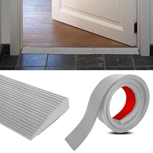 bechoanigel Türschwellenrampe, Übergangsprofil Selbstklebend 200 cm x 8 cm x 1.5 cm Auffahrrampe, Rollstuhlrampe für Kinderwagen, Rollator oder e Scooter (Grau,1,5cm Höhe) von bechoanigel