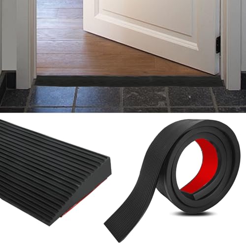 bechoanigel Türschwellenrampe Saugroboter, 100 cm x 5 cm x 1 cm Türschwellenrampe Robustes Gummi, Rampe Saugroboter Geeignet für Rollstühle, Kinderwagen, Staubsauger oder Elektroroller (1,0cm Höhe) von bechoanigel