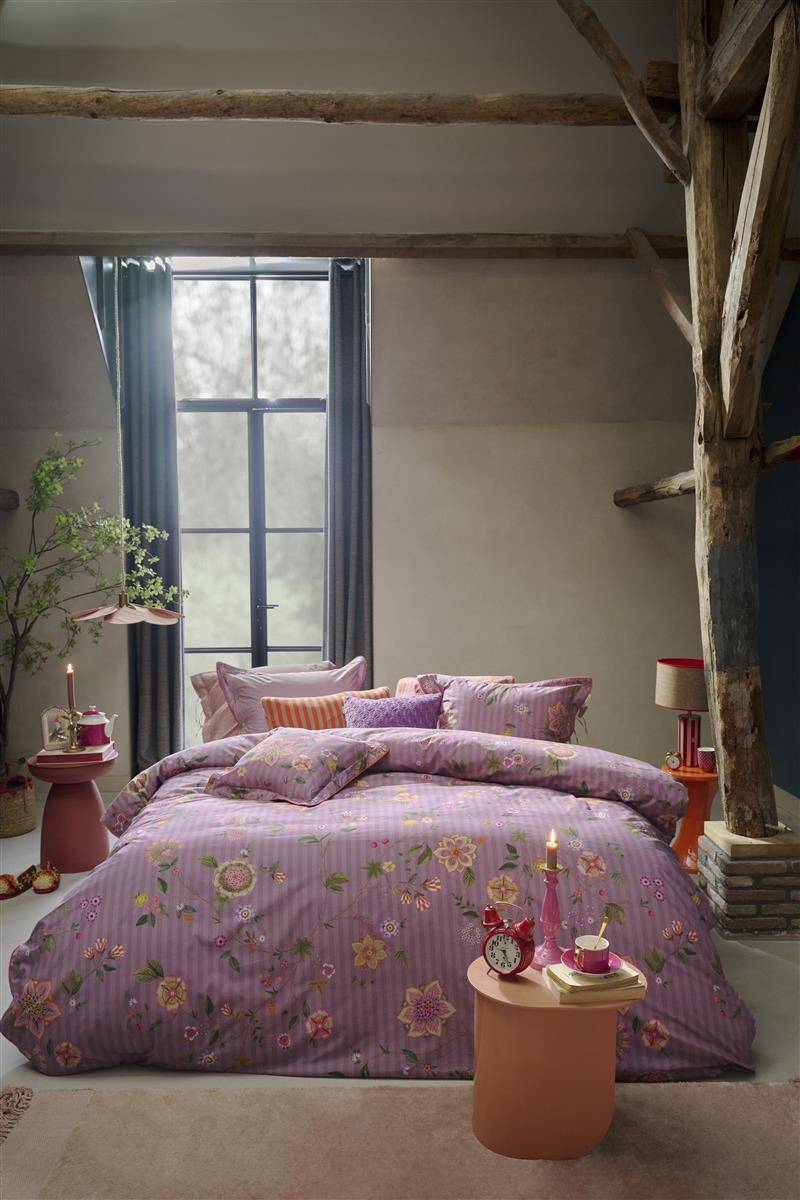 PIP Studio Perkal Bettwäsche 135x200 Flores Bailando Purple rosa Blüten Ranke... von Bedding House B.V.