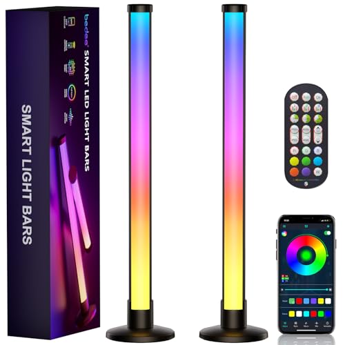 bedee LED Lightbar, 34cm RGB Gaming LED Lampe mit 213 Modi und Musik Sync, Smart Hintergrundbeleuchtung mit App Kontrolle und Fernbedienung, Dimmbar Lightbar für PC, TV, Monitor, Gaming, Zimmer Deko von bedee