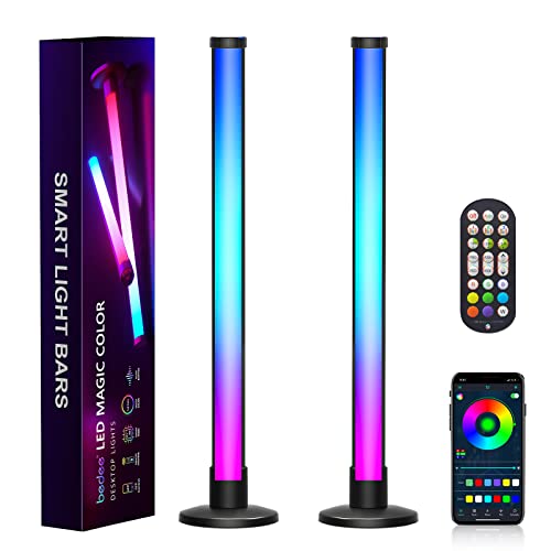 bedee Smart LED Lightbar, 42cm RGB Ambient Lampe mit Multi-Modi und Musik Sync, TV Hintergrundbeleuchtung Lights, Dimmbare Leuchte mit fernbedienung für Gaming, PC, Deko, 2er Pack von bedee
