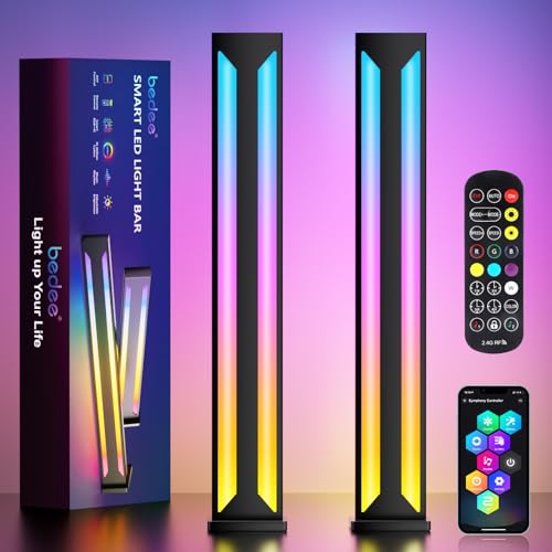 bedee Smart LED Lightbar: RGB Gaming Lampe mit Multi-Modi, Musik Sync, TV Hintergrundbeleuchtung mit Fernbedienung, App Kontrolle, Dimmbare Gaming LED Beleuchtung Zubehör für PC, TV, Spielzimmer von bedee