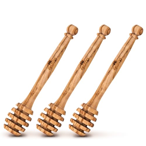 bedrop Honiglöffel aus echtem Olivenholz 13cm - handgefertigt in Tunesien - kleine Familienmanufaktur, nachhaltig verpackt (3er Set Honiglöffel zum Sparpreis) von bedrop