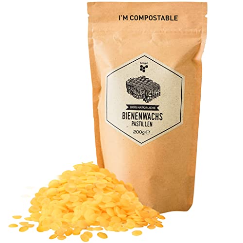 beegut Bienenwachs Pastillen - 100% natürliches Bienenwachs - perfekt für Kosmetik, Bienenwachstücher oder als Kerzenwachs - 100g nachhaltig verpackt beegut Bienenwachs Pastillen - 100% natürliches Bienenwachs - perfekt für Kosmetik, Bienenwachstücher oder als Kerzenwachs - 100g nachhaltig verpackt von beegut