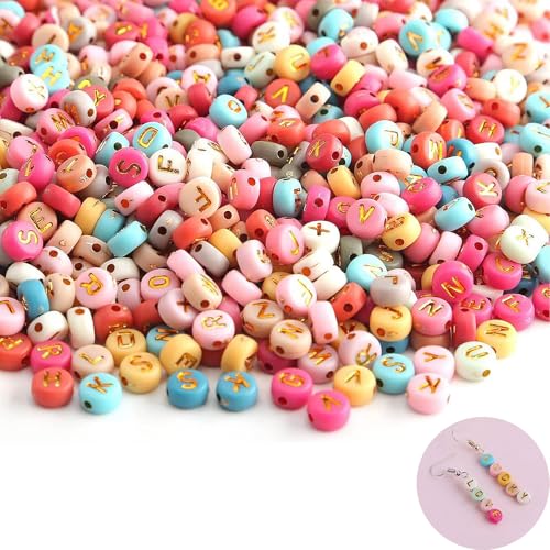 1200 Stück Buchstabenperlen Für Armbänder, A-Z Perlen, Halsketten Schmuck DIY Herstellung (7 Mm) von beejune