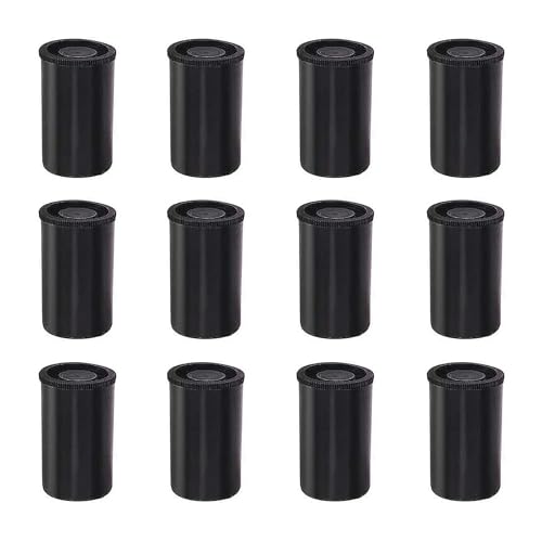 Beejune 12 Stück Wasserdichte Filmdosen Mit Deckel - Schwarz - Für Wissenschaftliche Aktivitäten, Kleine Vorrats- Und Schatzsuchgeräte von beejune