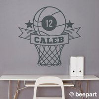 Personalisiertes Basketball Vinyl Wandtattoo Individueller Name Sport Aufkleber von beepart