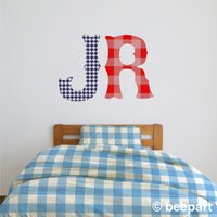 Monogramm Vinyl Wandaufkleber Personalisierter Initialen Wandaufkleber von beepart