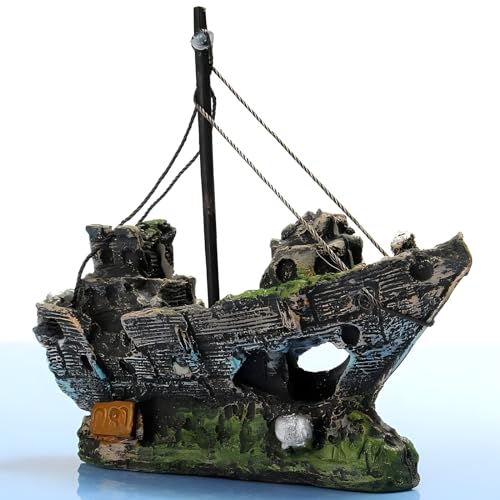 inherited Aquarium Dekoration Schiff, Harz Angeln Schiff Aquarium Dekor für Aquarium, Corsair Schiff Versunkene Boot Segelschiff für Aquarium Dekoration, ideal für kleine Garnele Fisch Schildkröte inherited Aquarium Dekoration Schiff, Harz Angeln Schiff Aquarium Dekor für Aquarium, Corsair Schiff Versunkene Boot Segelschiff für Aquarium Dekoration, ideal für kleine Garnele Fisch Schildkröte von behone