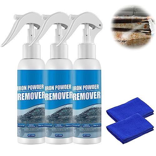 Iron Powder Remover for Car, Car Rust Removal Spray 100ml, Car Rust Remover Spray Metal Surface Chrome Paint Car Cleaning, Multifunctional Paint Cleaner (3 Pcs) von behound