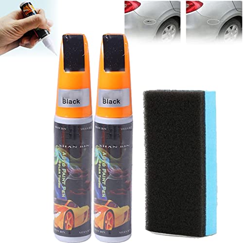 One Touch Restoration - Car Touch Up Paint Pen, Touch Up Paint Pen For Cars, Car Clear Scratch Remover Touch Up Pens, Auto Paint Repair Pen Brush, Auto Accessories (Black,2 Pcs) von behound