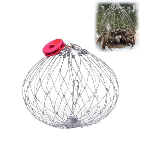 behound Automatic Opening & Closing Fishing Net Cage, Outdoor Fishing Accessories Fishing Net, Fishing Crab Trap for Steel Wire ([Diameter 72cm] 20 Steel Wire) von behound