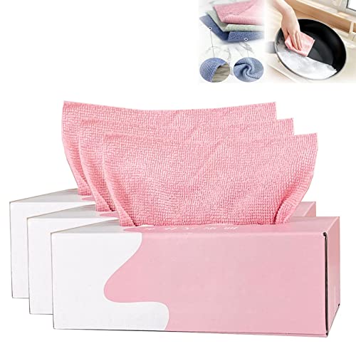 behound Thickened Magic Wipe Home Kitchen Car Multi-Functional Cleaning Rag, 2023 Straseapoit Microfiber Cleaning Rags, Glass Cleaning Cloth for Car Windows (Pink,3 Pcs) von behound