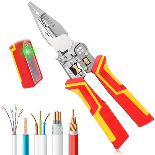 6 in 1 Abisolierzange mit Strommessfunktion, Elektriker Zange, Multifunktionale Abisolierzangen Elektrische Zange Abisolierwerkzeug mit Spannungsprüfer zum Abisolieren Wickeln Spalten 6 in 1 Abisolierzange mit Strommessfunktion, Elektriker Zange, Multifunktionale Abisolierzangen Elektrische Zange Abisolierwerkzeug mit Spannungsprüfer zum Abisolieren Wickeln Spalten von beihuazi