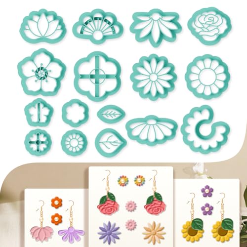 beinkmake 16 Stück Mini-Blumen-Polymer-Ton-Ausstechformen, Gänseblümchen-Rosen, Ton-Ohrringe, niedlicher Polymer-Schmuckschneider für Ohrringe, Geburtstagsparty, DIY-Zubehör beinkmake 16 Stück Mini-Blumen-Polymer-Ton-Ausstechformen, Gänseblümchen-Rosen, Ton-Ohrringe, niedlicher Polymer-Schmuckschneider für Ohrringe, Geburtstagsparty, DIY-Zubehör von beinkmake