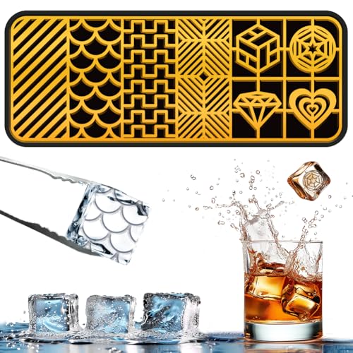 beinkmake Diamond Clear Ice Cube Stamp Tray Heart Cocktails Custom Ice Stamp Maker for Bourbon Whiskey in 5 Seconds Craft Modern Ice Molds for Barkeeper Accessories von beinkmake