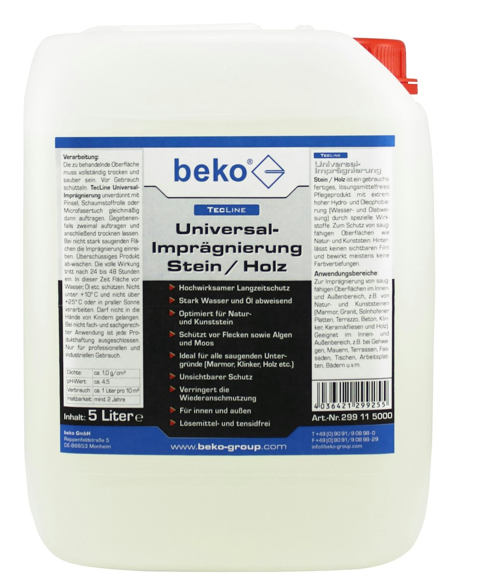 beko TecLine Universal-Imprägnierung Stein / Holz-5 l von beko