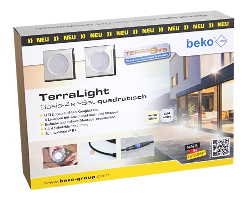 beko TerraLight Basis 4er-Set warmweiß (eckig 60x60 mm, anthrazit) 505 70 404 von beko