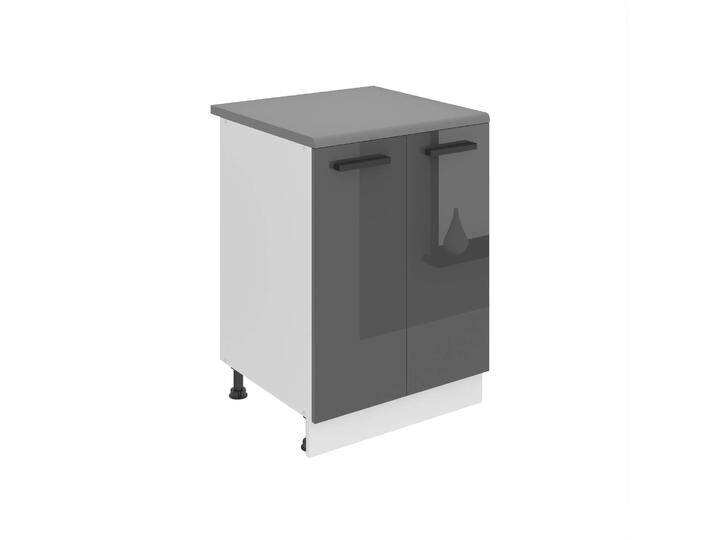 Belini Küchenschrank Premium Full Version Unterschrank 60 cm Hochglanzgrau mit Arbeitsplatte Hersteller INF SD2-60/0/WT/S/B/B1/PP von belini