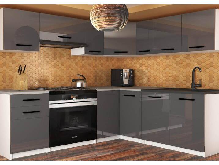 Eckküche Belini 360 cm grau glänzend mit Arbeitsplatte Lidiauniqa2 Hersteller INF LIDIAUNIQA2/4/WT/S/0/B1 Eckküche Belini 360 cm grau glänzend mit Arbeitsplatte Lidiauniqa2 Hersteller INF LIDIAUNIQA2/4/WT/S/0/B1 von belini