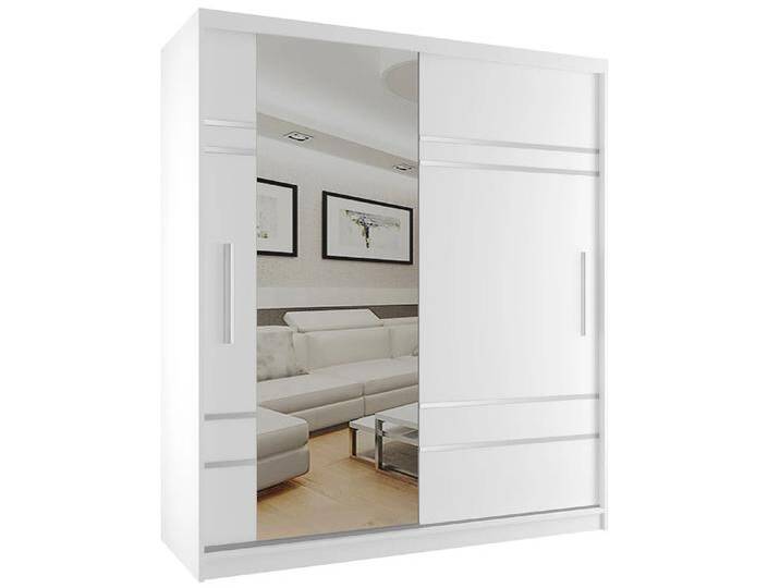 Kleiderschrank 158 cm Belini weiß matt mit Schiebetüren und Spiegel Hersteller MP SZP3/2/W/W/0/AL Kleiderschrank 158 cm Belini weiß matt mit Schiebetüren und Spiegel Hersteller MP SZP3/2/W/W/0/AL von belini