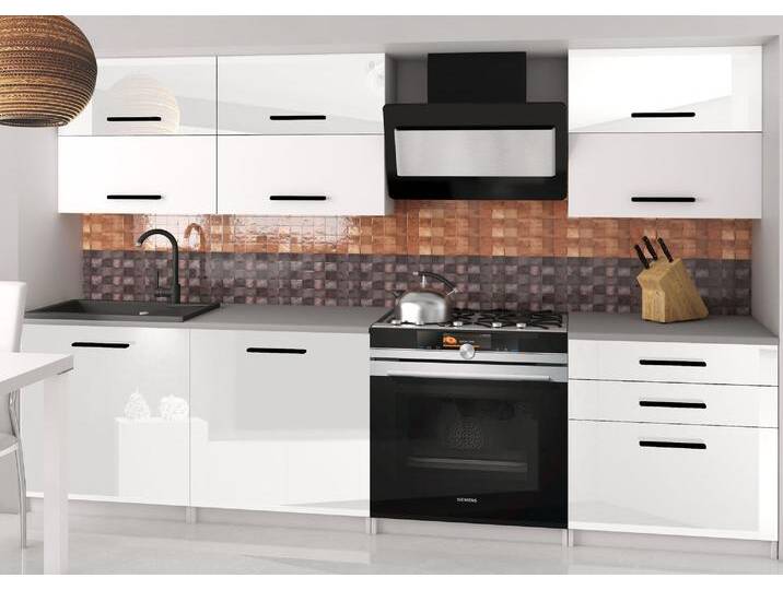 Küchenzeile Belini 180 cm weiß glänzend / weiß matt mit Arbeitsplatte Primera2 Hersteller INF PRIMERA2/2/WT/WWTW/0/B1 von belini