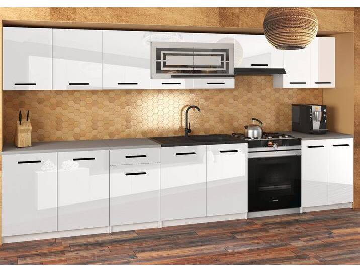 Küchenzeile JULIA 320 cm weiß Hochglanz mit Arbeitsplatte Hersteller Küchenzeile JULIA 320 cm weiß Hochglanz mit Arbeitsplatte Hersteller von belini