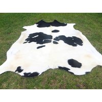 Schwarz & Weiß | Meist Weiß Große Neuer Rindsleder Teppich Naturhaare Auf - 6x6 Ft Größe Ca. Tri-Color Weicher Haarteppich Kuhfell B-W von bellamirella