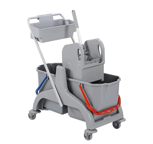 BELLANET Wischwagen, robuster Profi Hygiene- & Reinigungswagen mit Presse und 2 x 18 Liter Eimern - aus 50% Recycling-Material von bellanet PREMIUM MICROFIBERS